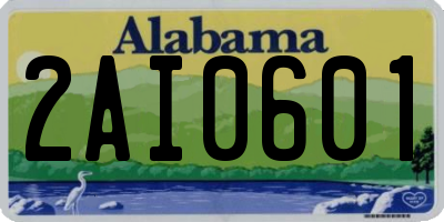 AL license plate 2AI0601