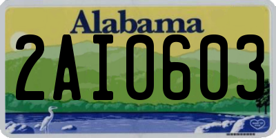 AL license plate 2AI0603