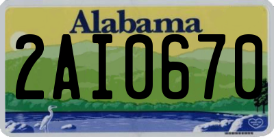 AL license plate 2AI0670