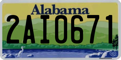 AL license plate 2AI0671