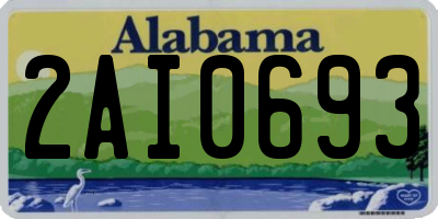 AL license plate 2AI0693