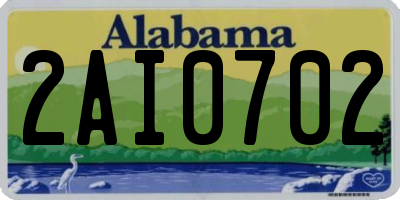 AL license plate 2AI0702