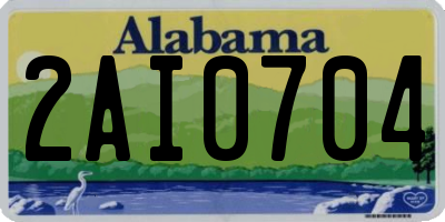 AL license plate 2AI0704