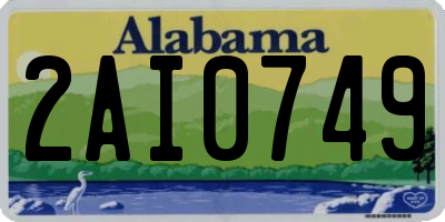 AL license plate 2AI0749