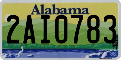 AL license plate 2AI0783