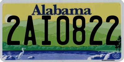 AL license plate 2AI0822