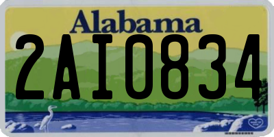 AL license plate 2AI0834