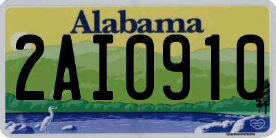 AL license plate 2AI0910
