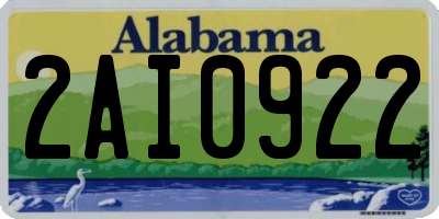 AL license plate 2AI0922