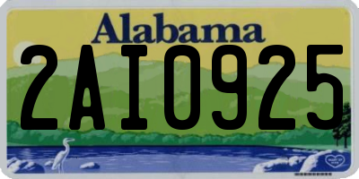 AL license plate 2AI0925