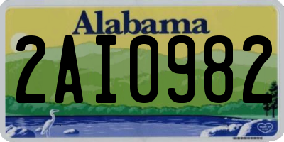 AL license plate 2AI0982