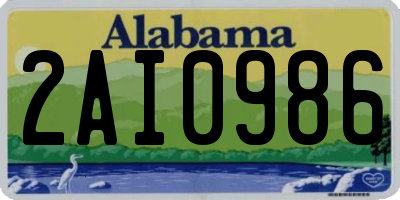 AL license plate 2AI0986