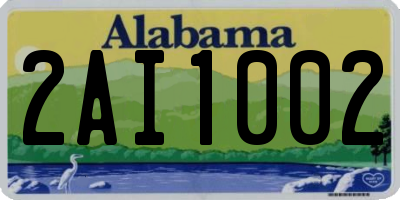AL license plate 2AI1002