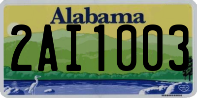 AL license plate 2AI1003