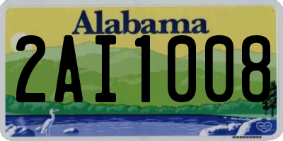 AL license plate 2AI1008