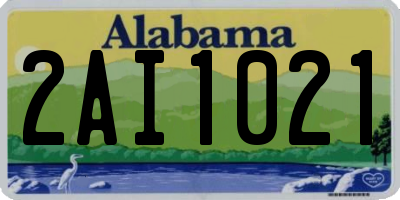 AL license plate 2AI1021