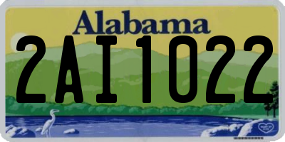 AL license plate 2AI1022