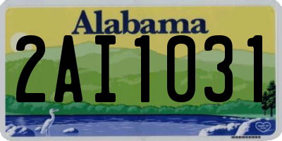 AL license plate 2AI1031