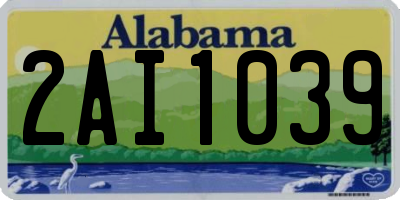 AL license plate 2AI1039