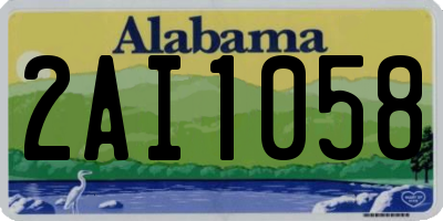 AL license plate 2AI1058