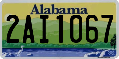AL license plate 2AI1067