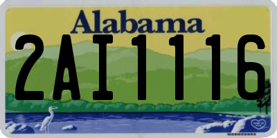 AL license plate 2AI1116