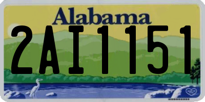 AL license plate 2AI1151