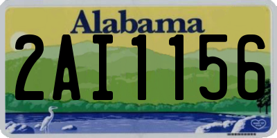 AL license plate 2AI1156