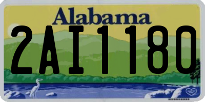 AL license plate 2AI1180