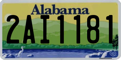 AL license plate 2AI1181