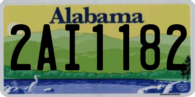 AL license plate 2AI1182