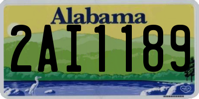 AL license plate 2AI1189
