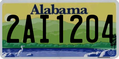 AL license plate 2AI1204