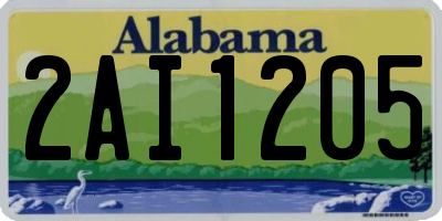 AL license plate 2AI1205