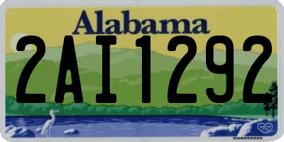AL license plate 2AI1292