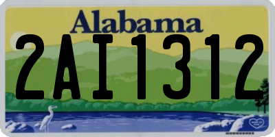 AL license plate 2AI1312