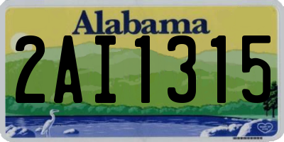 AL license plate 2AI1315