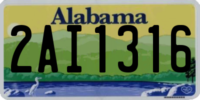 AL license plate 2AI1316