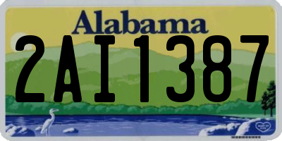 AL license plate 2AI1387