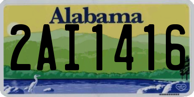 AL license plate 2AI1416