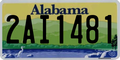 AL license plate 2AI1481