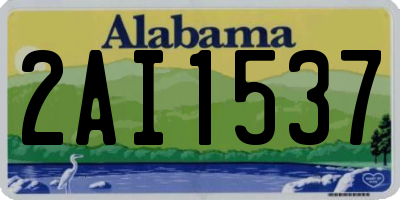 AL license plate 2AI1537