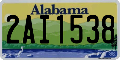 AL license plate 2AI1538