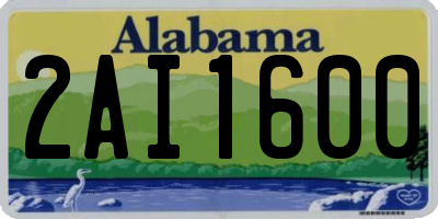 AL license plate 2AI1600