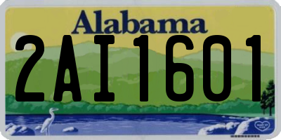AL license plate 2AI1601