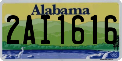 AL license plate 2AI1616