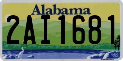 AL license plate 2AI1681