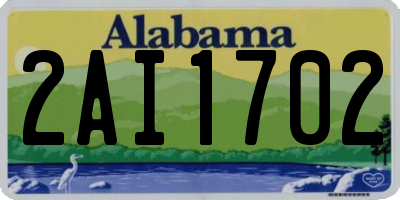 AL license plate 2AI1702