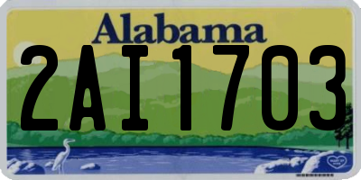 AL license plate 2AI1703