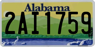 AL license plate 2AI1759